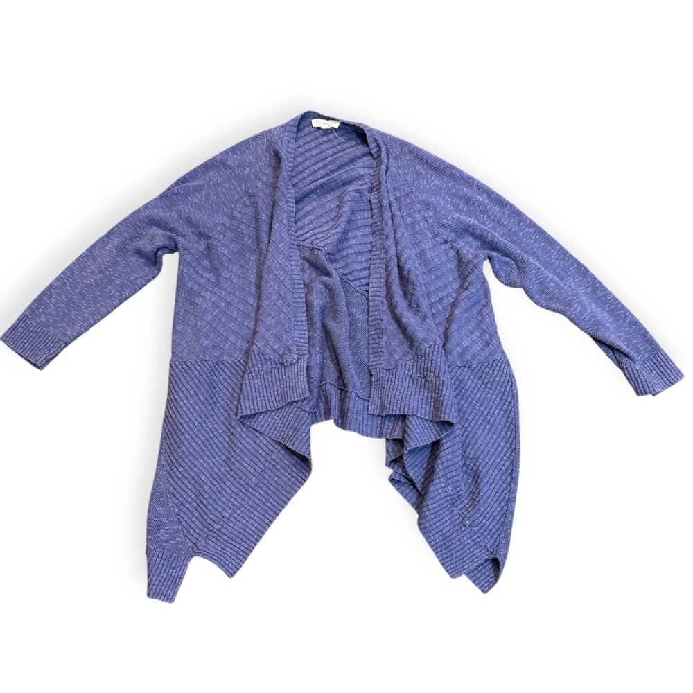 Eileen Fisher Linen Cotton Blend Drape Front Cardigan‎ Sweater Small